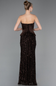 Robe de Soirée Longue Squameuse Brun ABU5978