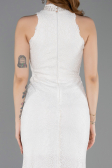 Robe de Soirée Longue Dantelle Blanc ABU5987