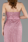 Robe de Soirée Longue Perlé Poudre ABU5988