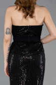 Robe de Soirée Longue Perlé Noir ABU5988