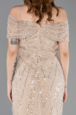 Robe De Soirée Midi Perlé Or ABK2592