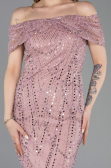 Robe De Soirée Midi Perlé Poudre ABK2592