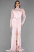 Robe De Soirée Dantelle Longue Poudre ABU5736