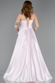 Robe de Soirée Longue Satin Poudre ABU5998