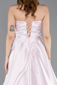 Robe de Soirée Longue Satin Poudre ABU5998