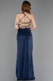 Robe de Soirée Longue Bleu Marine ABU6008