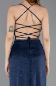 Robe de Soirée Longue Bleu Marine ABU6008