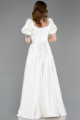 Robe de Soirée Longue Satin Blanc ABU6005