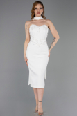 Robe de Cérémonie Midi Blanc ABK2593