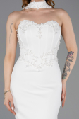 Robe de Cérémonie Midi Blanc ABK2593