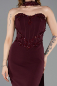 Robe de Cérémonie Midi Couleur Cerise ABK2593