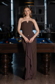 Robe de Soirée Longue Brun ABU5970