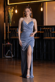Robe de Soirée Longue Indigo ABU6008