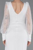 Robe de Soirée Longue Dantelle Blanc ABU6016
