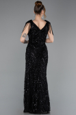 Robe de Soirée Longue Perlé Noir ABU5959