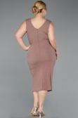 Robe De Soirée Grande Taille Midi Cuivre ABK1492