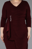 Robe De Invitation Grande Taille Midi Rouge Bordeaux ABK2595