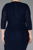 Robe De Invitation Grande Taille Midi Bleu Marine ABK2595
