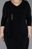Robe De Invitation Grande Taille Midi Noir ABK2595