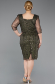 Robe De Invitation Grande Taille Midi Perlé Kaki ABK2580