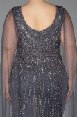 Robe De Soirée Grande Taille Pierreux Longue Anthracite ABU5752