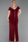 Robe De Soirée Grande Taille Longue Rouge Bordeaux ABU5900