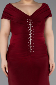 Robe De Soirée Grande Taille Longue Rouge Bordeaux ABU5900