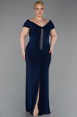 Robe De Soirée Grande Taille Longue Bleu Marine ABU5900
