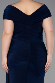 Robe De Soirée Grande Taille Longue Bleu Marine ABU5900