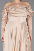 Robe Grande Taille Satin Longue Or ABU5261