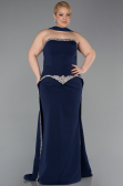 Robe de Soirée Grande Taille Longue Bleu Marine ABU6015
