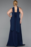 Robe de Soirée Grande Taille Longue Bleu Marine ABU6015