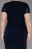 Robe De Invitation Grande Taille Midi Bleu Marine ABK2598