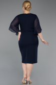 Robe De Invitation Grande Taille Midi Bleu Marine ABK2599