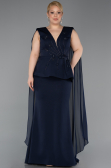 Robe de Soirée Grande Taille Longue Bleu Marine ABU5955