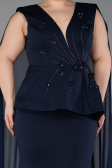 Robe de Soirée Grande Taille Longue Bleu Marine ABU5955