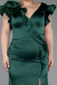 Robe De Soirée Grande Taille Satin Longue Émeraude ABU5877