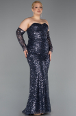 Robe De Soirée Grande Taille Longue Squameuse Anthracite ABU5928