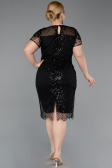 Robe De Invitation Grande Taille Courte Perlé Noir ABK2585