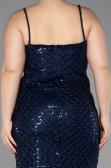 Robe Grande Taille Longue Squameuse Bleu Marine ABU6021