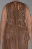 Robe de Soirée Grande Taille Longue Pierreux Cuivre ABU6024