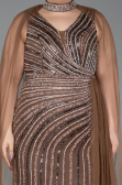 Robe de Soirée Grande Taille Longue Pierreux Cuivre ABU6024