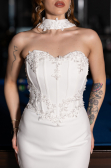 Robe de Cérémonie Midi Blanc ABK2593