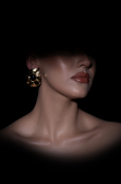 Boucle d'Oreille Noir-Or DF1038