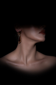 Boucle d'Oreille Bordeaux-Or DF1042