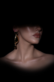 Boucle d'Oreille Noir-Or DF1046