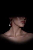 Boucle d'Oreille Rouge Bordeaux DF1062