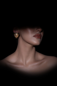 Boucle d'Oreille Noir-Or LZ1108
