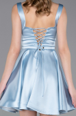 Robe de Cérémonie Courte Satin Bleu clair ABK2606