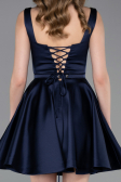 Robe de Cérémonie Courte Satin Bleu Marine ABK2606